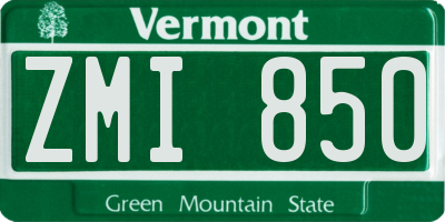 VT license plate ZMI850