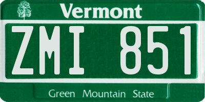 VT license plate ZMI851