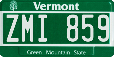 VT license plate ZMI859