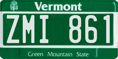 VT license plate ZMI861