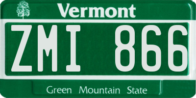 VT license plate ZMI866