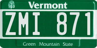 VT license plate ZMI871