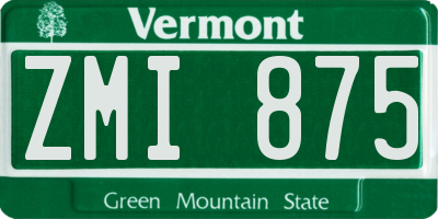 VT license plate ZMI875