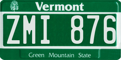 VT license plate ZMI876