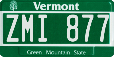 VT license plate ZMI877