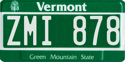VT license plate ZMI878