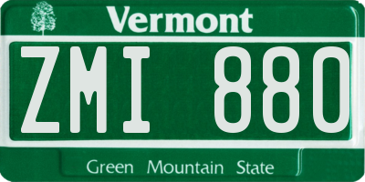 VT license plate ZMI880