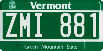 VT license plate ZMI881