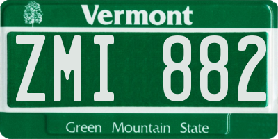 VT license plate ZMI882