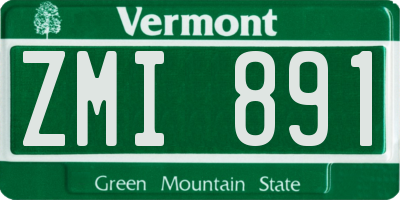 VT license plate ZMI891