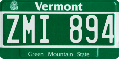 VT license plate ZMI894