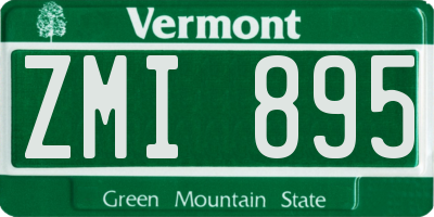 VT license plate ZMI895