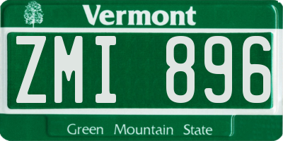 VT license plate ZMI896
