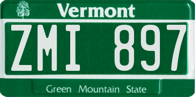 VT license plate ZMI897