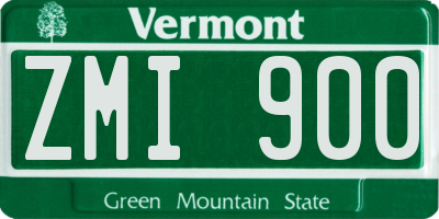 VT license plate ZMI900