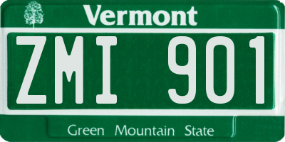 VT license plate ZMI901
