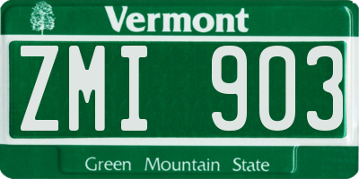 VT license plate ZMI903