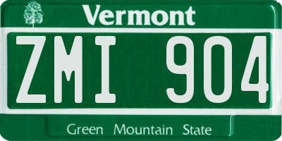 VT license plate ZMI904