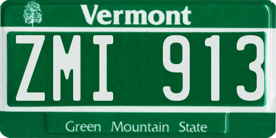 VT license plate ZMI913