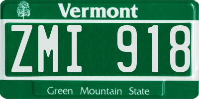 VT license plate ZMI918