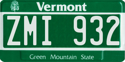 VT license plate ZMI932