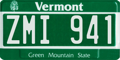 VT license plate ZMI941