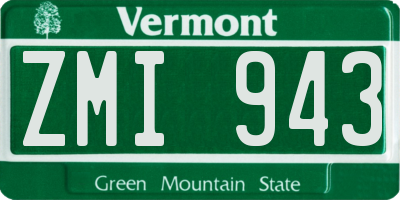 VT license plate ZMI943