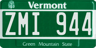 VT license plate ZMI944