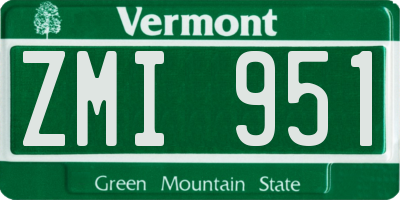 VT license plate ZMI951