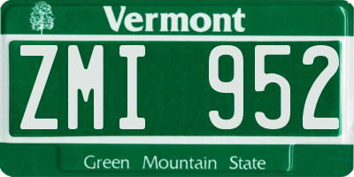 VT license plate ZMI952
