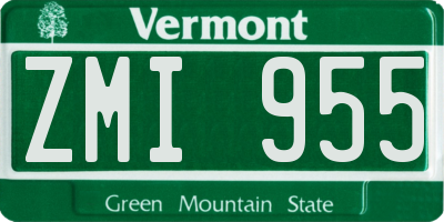 VT license plate ZMI955