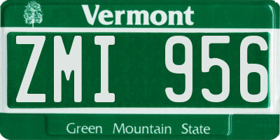 VT license plate ZMI956