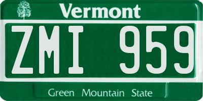 VT license plate ZMI959