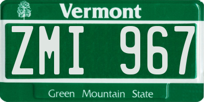 VT license plate ZMI967