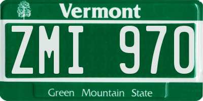 VT license plate ZMI970
