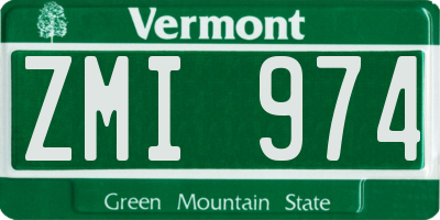 VT license plate ZMI974