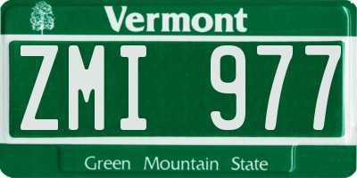 VT license plate ZMI977