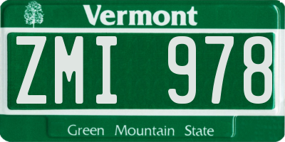 VT license plate ZMI978