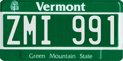 VT license plate ZMI991