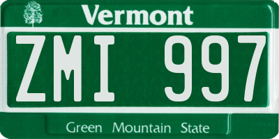 VT license plate ZMI997