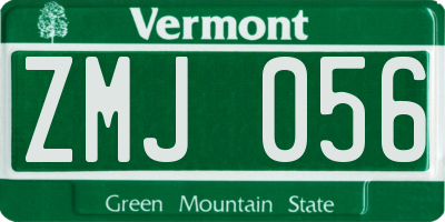 VT license plate ZMJ056