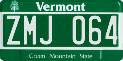 VT license plate ZMJ064