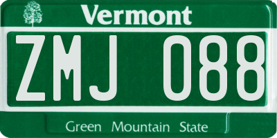 VT license plate ZMJ088