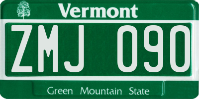 VT license plate ZMJ090