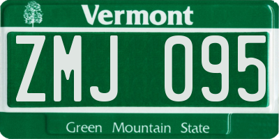 VT license plate ZMJ095