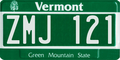 VT license plate ZMJ121