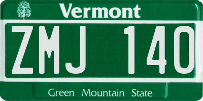 VT license plate ZMJ140
