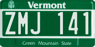 VT license plate ZMJ141