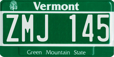 VT license plate ZMJ145