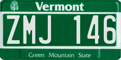 VT license plate ZMJ146